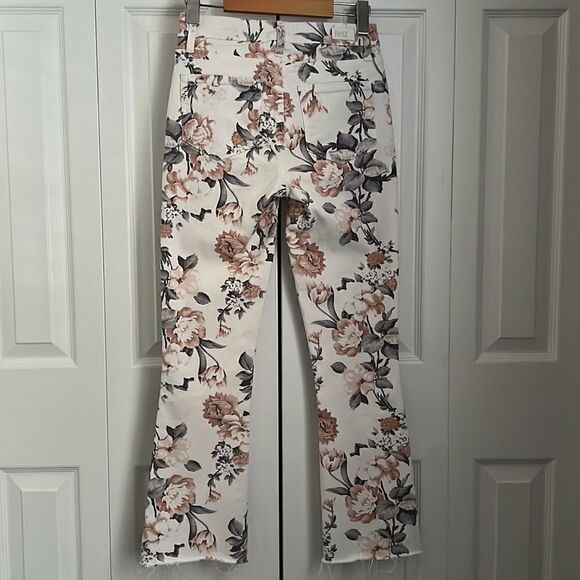 ‎PAIGE COLETTE CROP FLARE FLOWERED JEANS SIZE 24 - Picture 7 of 12